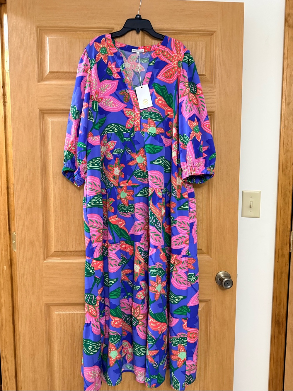 Bright Floral Maxi Dress in Purple and Pink - Women's Flowing Dress